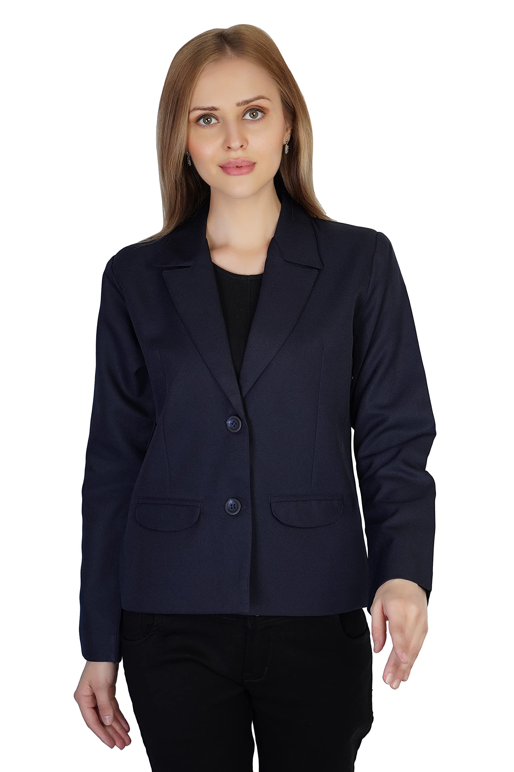 MANTOCKSingke Breasted Formal Polyester Blazer for Women