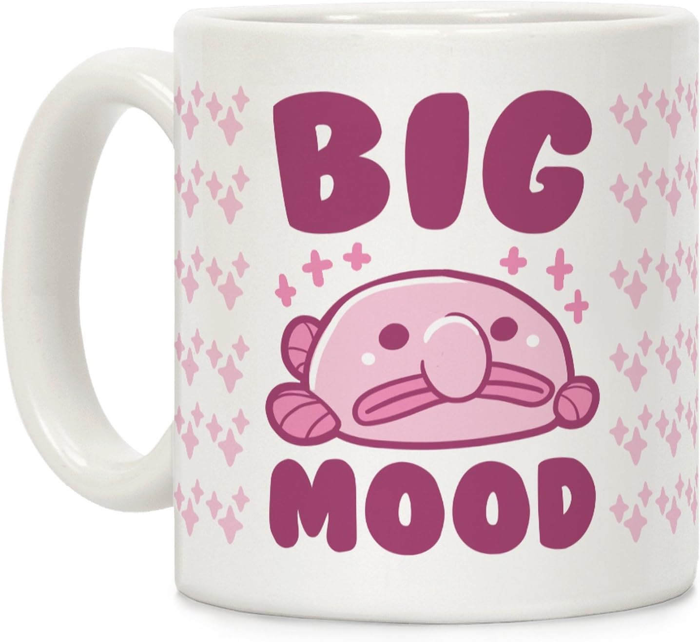 LookHUMAN Big Mood - Blob fish White 11 Ounce Ceramic Coffee Mug