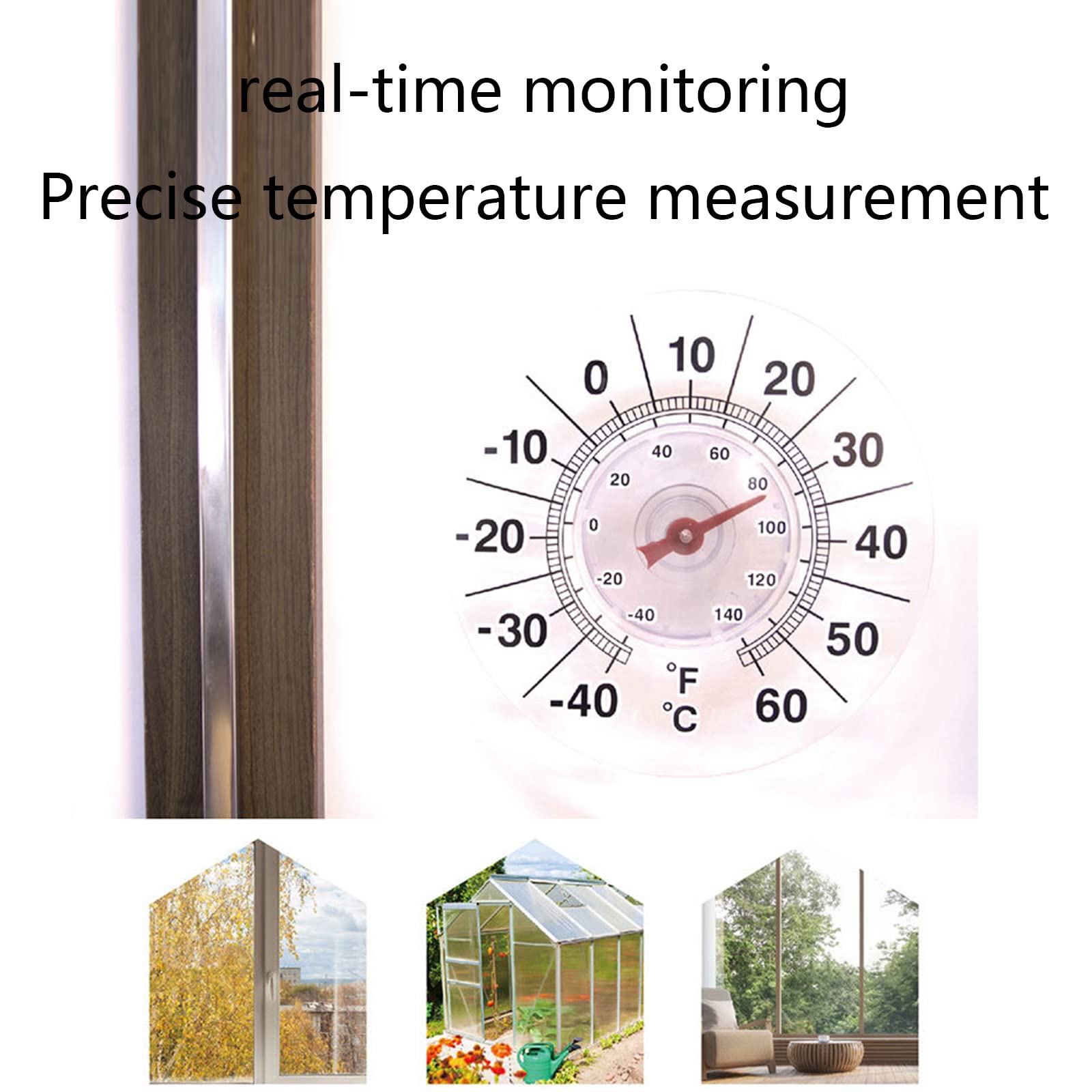 Thermomètre Intérieur/extérieur Rond En Métal - Plage -50°C à +50°C - Pour Fenêtre, Volet, Serre