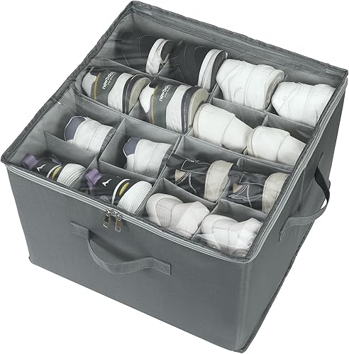 Miniatura 9 de XHGWJSX Organizador de zapatos para armario, caja de almacenamiento de zapatos, organizador de zapatos con tapas transparentes, ahorro de espacio,