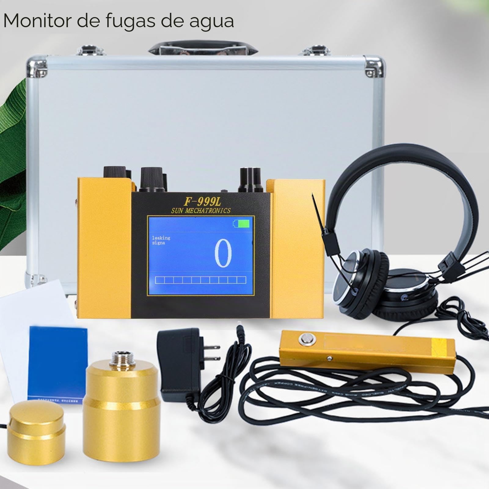 Sxhlseller Detector de Fuga de Agua Digital, Monitor de Fuga de Agua Subterránea Muestra de Detección de Fugas de Tubería de Agua Digital con un Auricular de Pantalla Digital Caso de (Enchufe de la