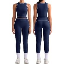 TDIFFUN Women Workout Sets 2 Piece Crop Tank Tops Butt Lifting Leggings