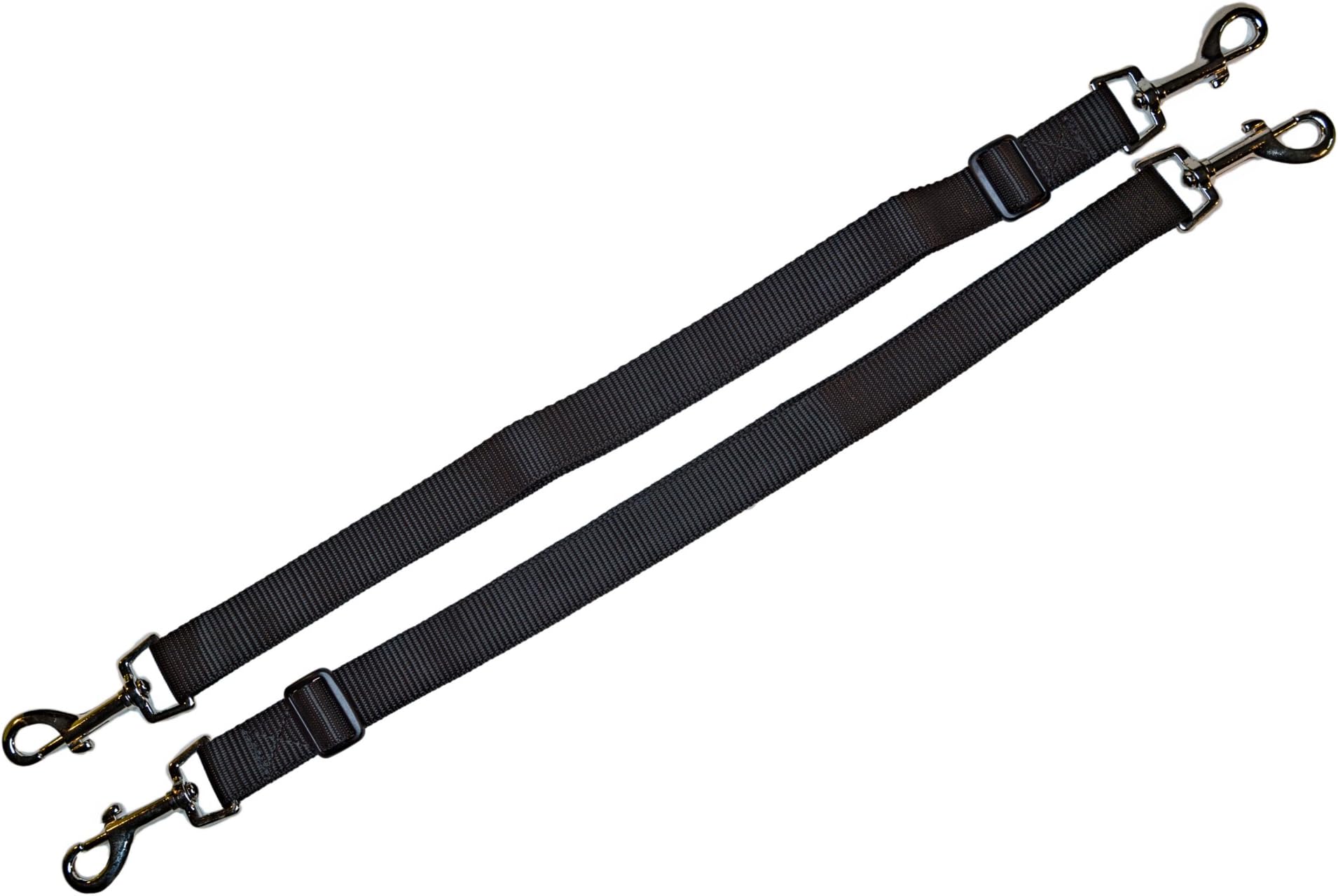2 x Replacement Horse Rug Blanket Leg Straps Adjustable with trigger clips at both ends 60cm - 100cm (24"- 39") BLACK Made in the UK