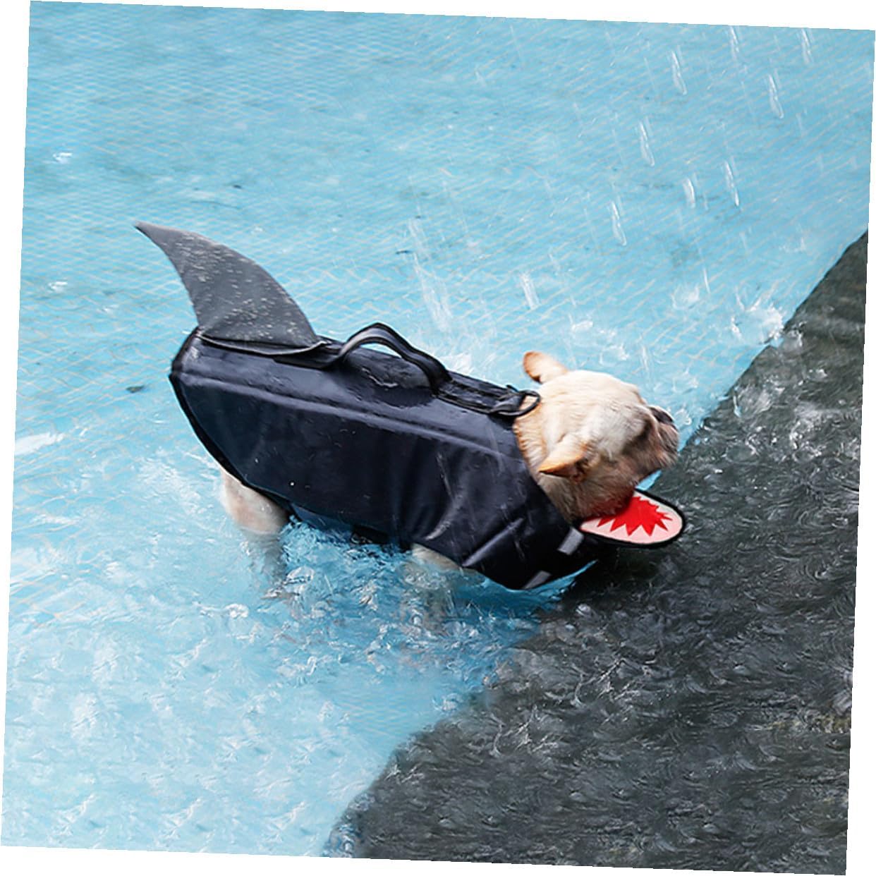 Dog Swimming Vest Waterproof Life Jacket Shark Design Reflective Grey XL Outdoor Training Floatation Vest for Dogs