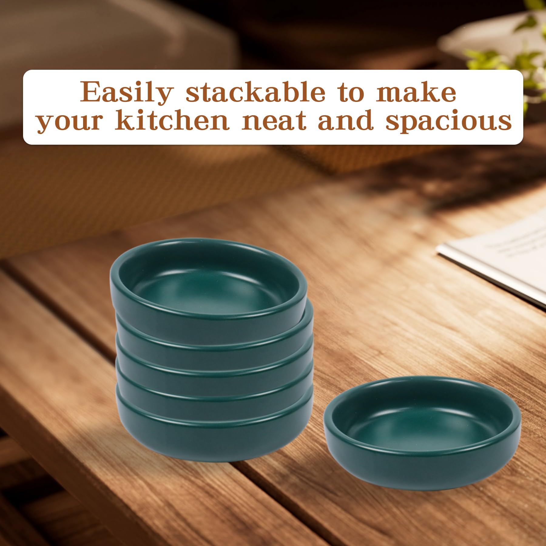 Dmnnlp 9cm Matte Ceramic Small Bowls for Dips Rounded Soy Sauce Dish, Small Dessert Bowls - Image 4