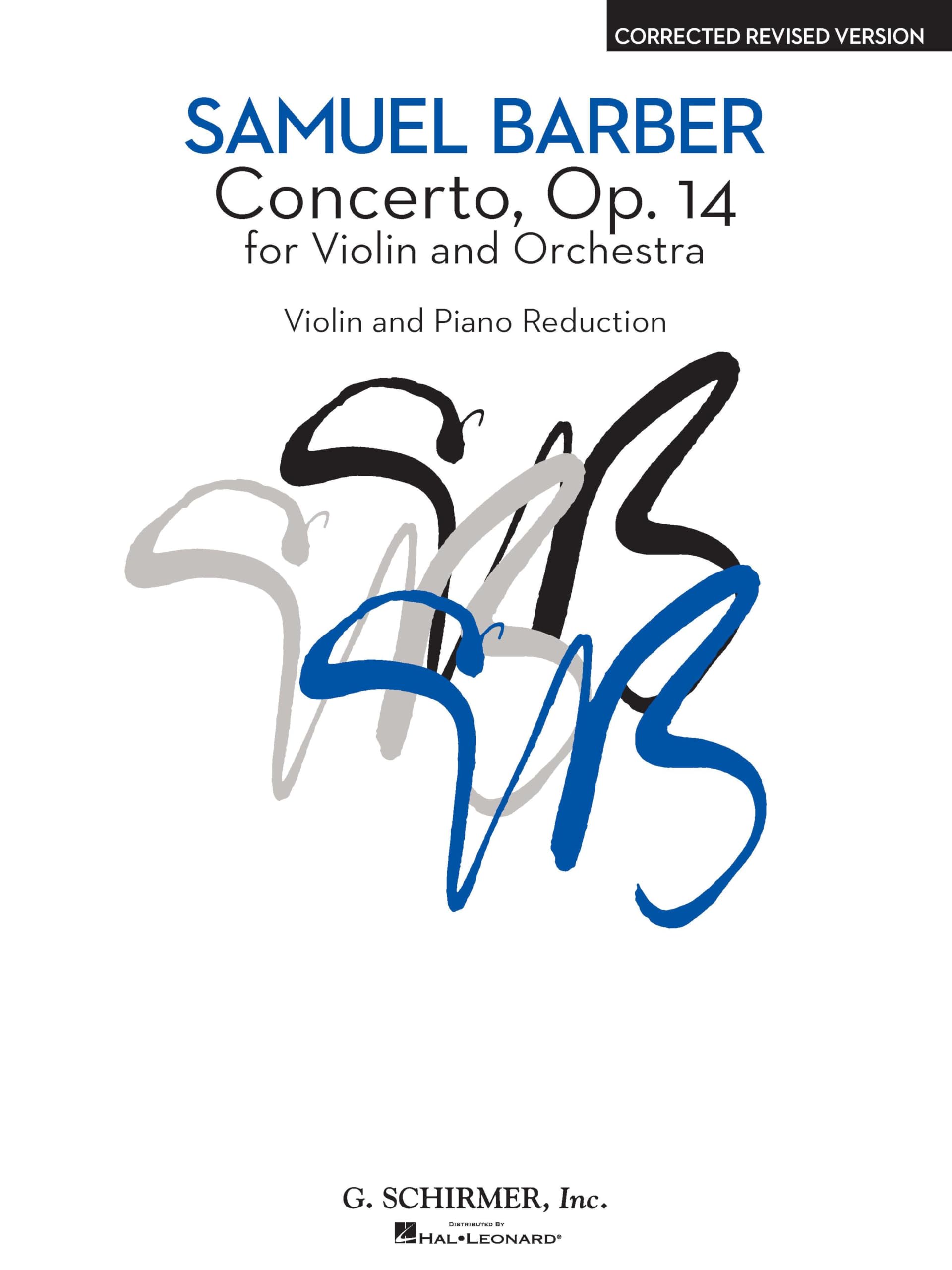 Concerto for Violin and Orchestra (Reduction for Violin and Piano) Revised Edition
