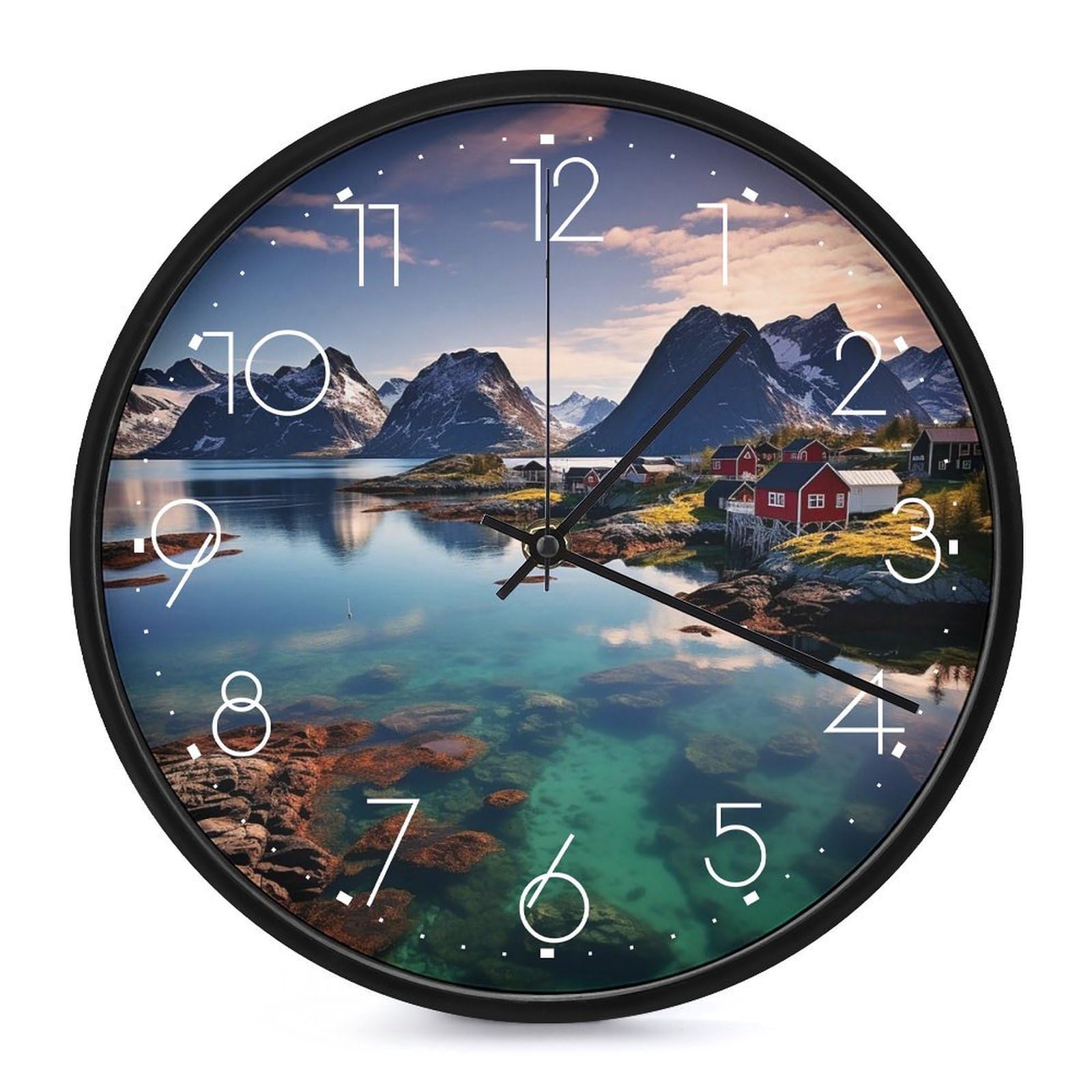 VIDI Horloge murale silencieuse à piles 25,4 cm - Horloge murale moderne sans tic-tac - Décoration pour cuisine, bureau, salle de bain, chambre à coucher
