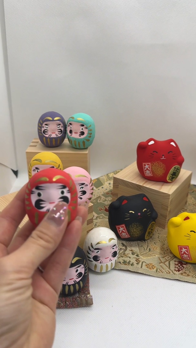 Amazon.co.jp: Waraku Fuuka 開運だるま 7色セット 風水 ダルマ