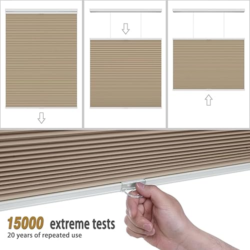 Miniatura 5 de Changshade Persianas celulares opacas inalámbricas, de arriba hacia arriba, para ventanas, plisadas de una sola celda de 1.5 pulgadas para