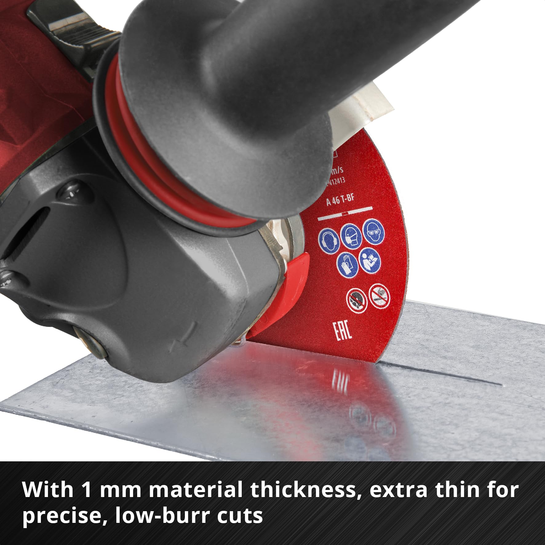 Einhell oryginalny zestaw 5 szt. cienkich tarcz do cięcia metalu, Ø 115 mm (grubość 1 mm, certyfikat MPA, długa żywotność, precyzyjne cięcie, niskie grzywki, do szlifierek kątowych)