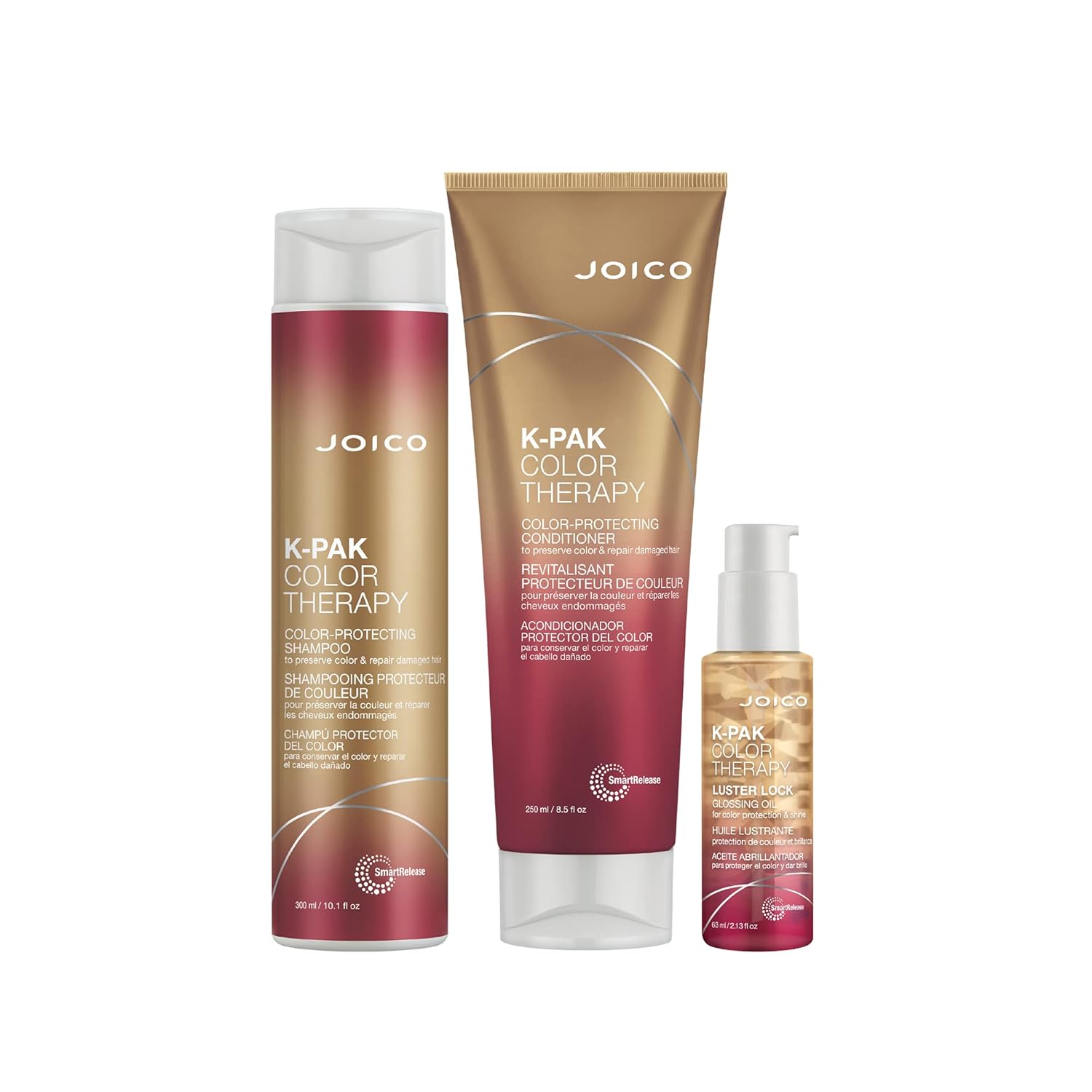 Joico K-PAK Color Therapy Color-Protecting Set | For Color-Treated Hair | Boost Shine | Improve Elasticity | Repair Breakage | Rebuild Damaged Hair | With Keratin & Argan Oil