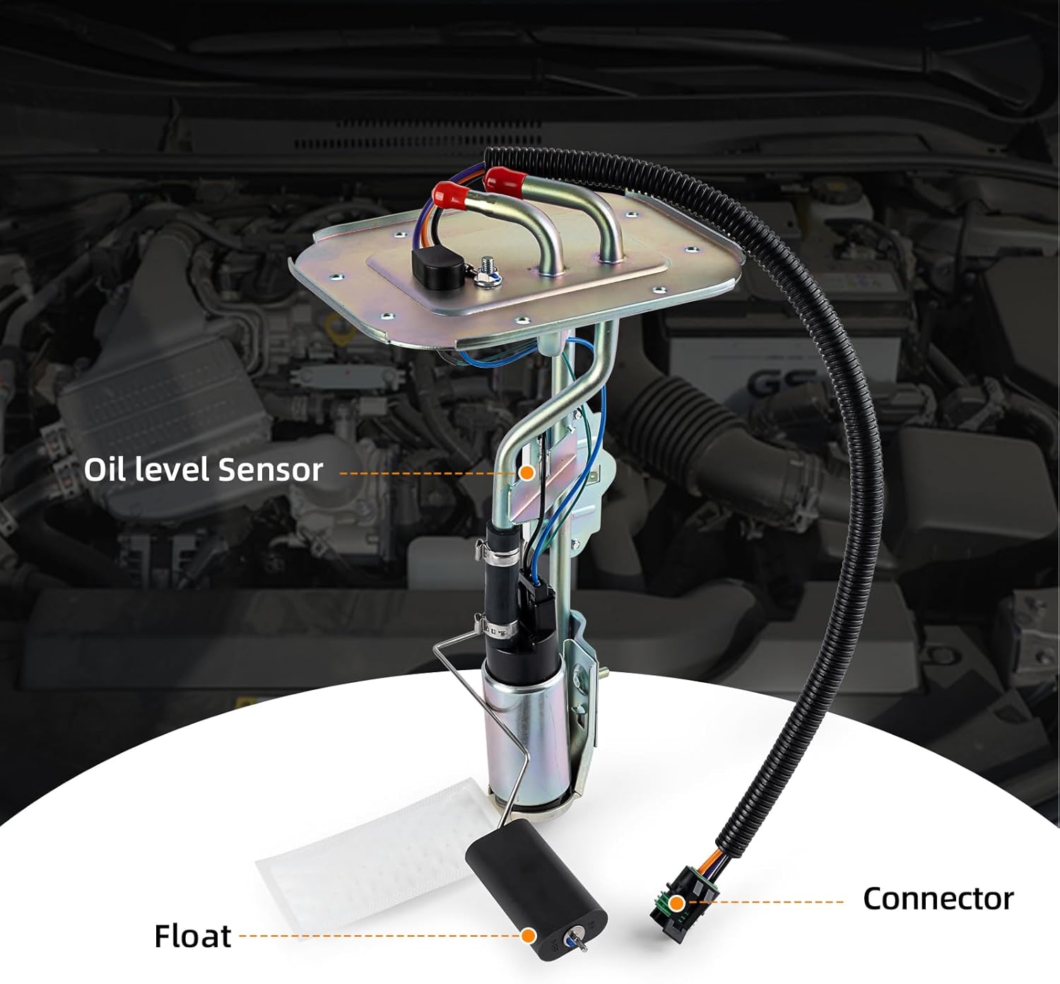 Electric Fuel Pump Assembly Compatible With Jeep Wrangler YJ 1991 1992 1993 1994 1995 2.5L 4.0L 20 Gallon Replace 5003861AA 5003861AB
