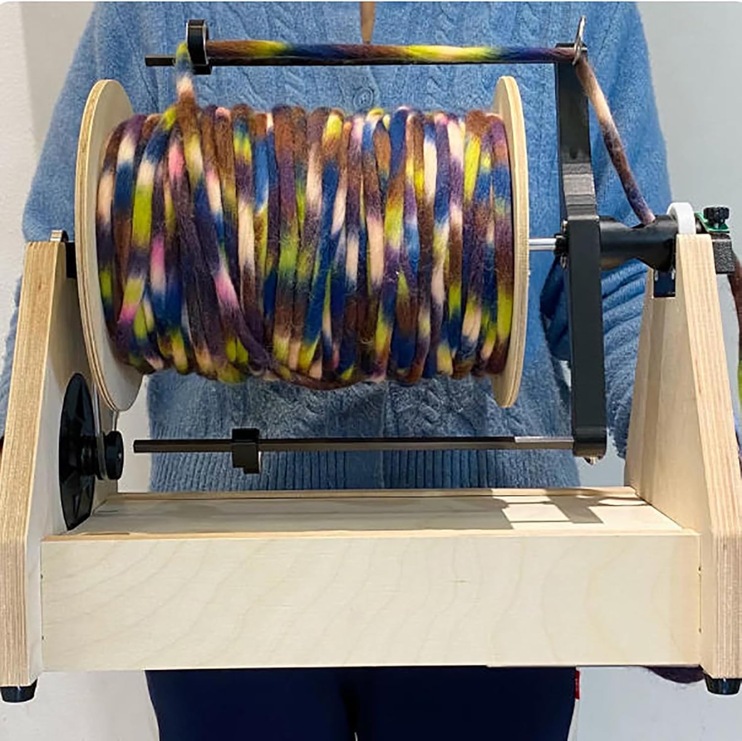 Spinner elettrico per filato con interruttore a pedale, strumento di torsione della lana a velocità regolabile per tessitura del filato miscelazione Roving