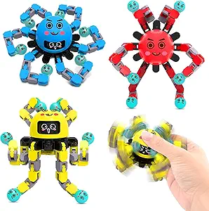 Transformable Fidget Spinner Toys for Kids and Adults,3 PCS Finger Sensory Toy for Teens with Autism ADHD Anxiety Relief,Birthdays Gifts Party Favors for Boys Girl Travel Stocking Stuffers