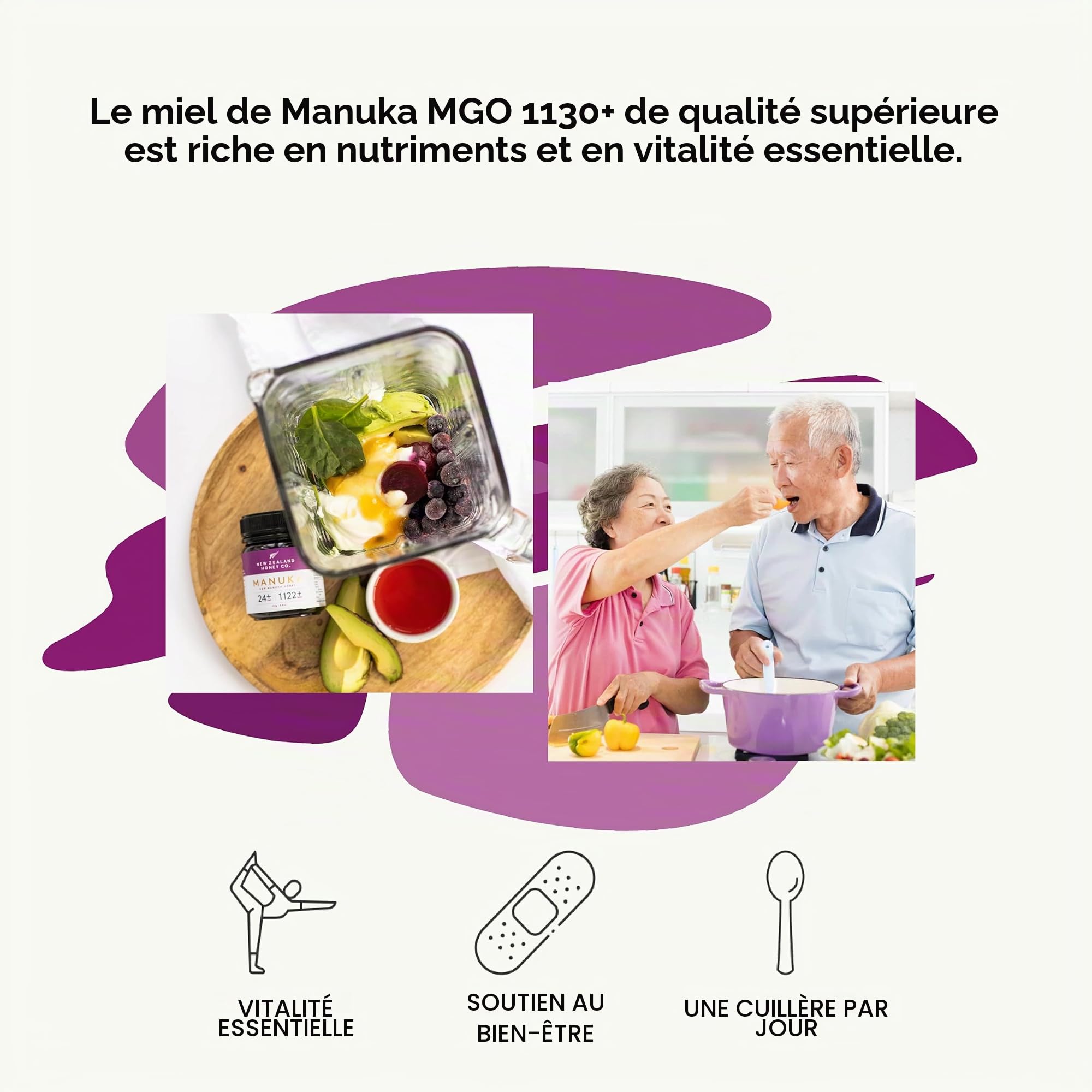 Miel de Manuka MGO 1130+ de New Zealand Honey Co. | Actif et brut | Fabriqué en Nouvelle-Zélande | 125g