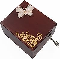 Vista 2 de Mini caja de música de manivela melodía de feliz cumpleaños (mariposa)