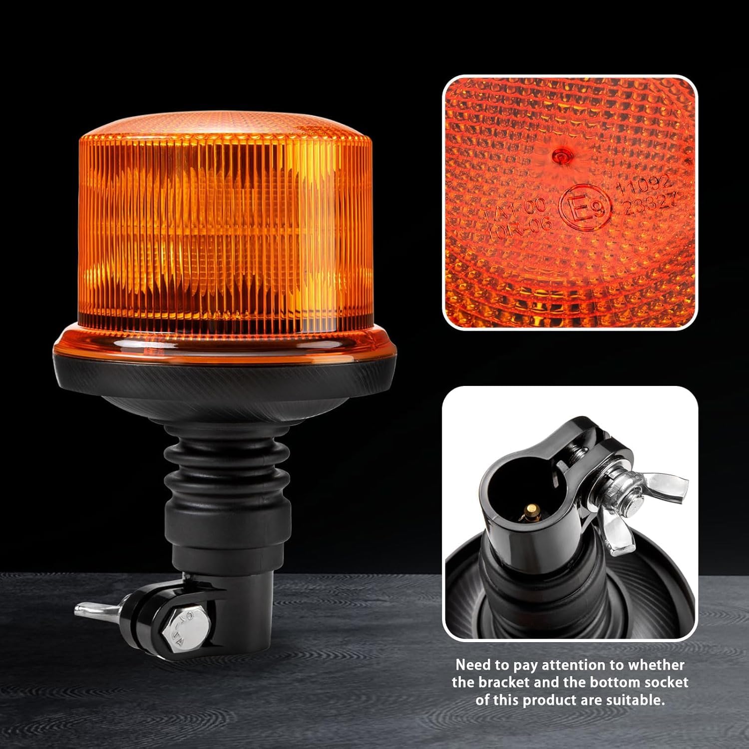 2 Stück LED Rundumleuchte, Orange Warnleuchte, 4 rotierende Muster 1 Kreuzfahrt 12V-24V DC IP67 für Auto, UTV, Traktor, Gabelstapler, Golfwagen