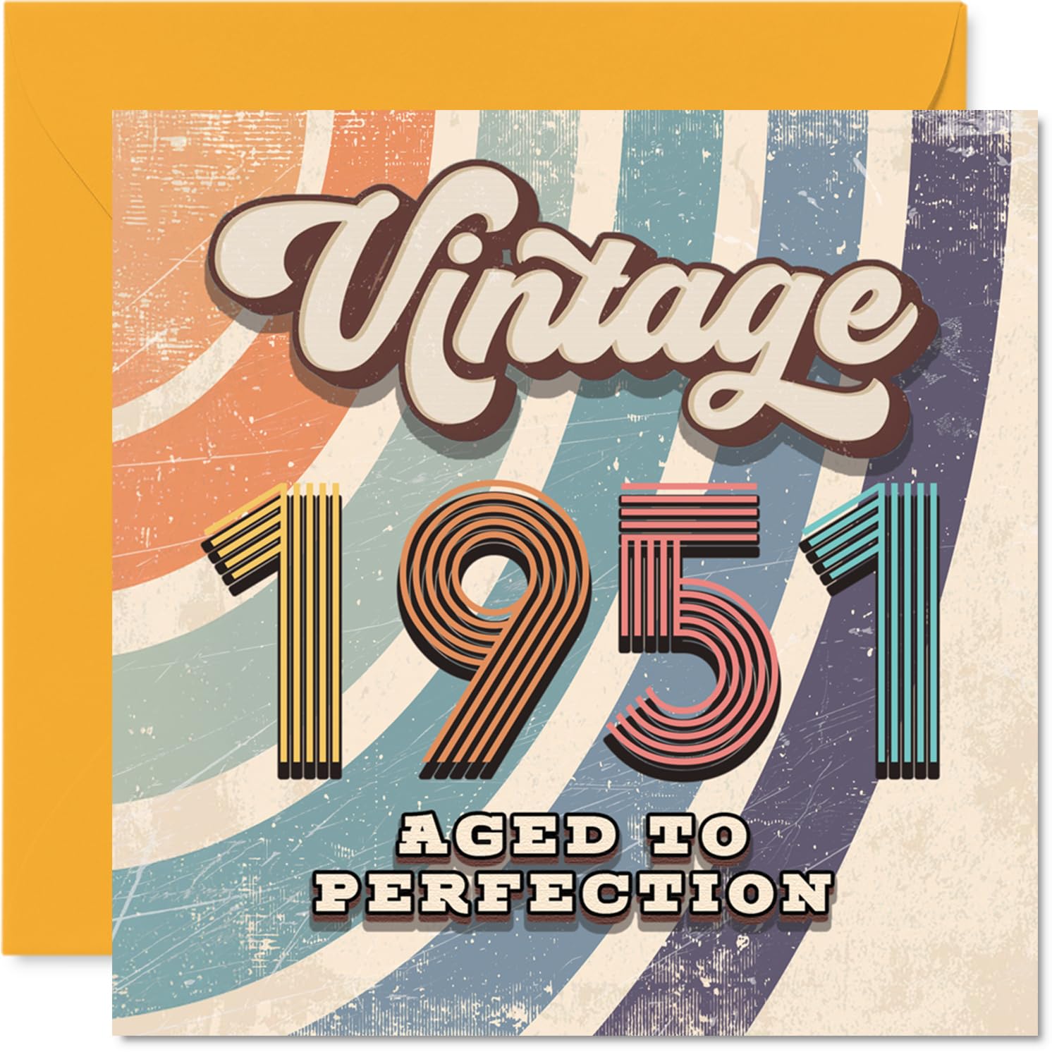 75th Birthday Card for Men Women - Vintage 1951 Aged To Perfection - Happy 75 Birthday Cards for Cousin Grandma Dad Wife Brother Nan, 145mm Bday Greeting Cards