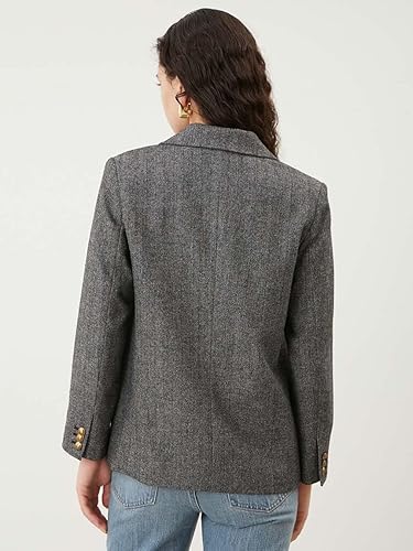 Amazon.co.jp: [ミラオーウェン] 金釦ダブルブレストツイードブレザー