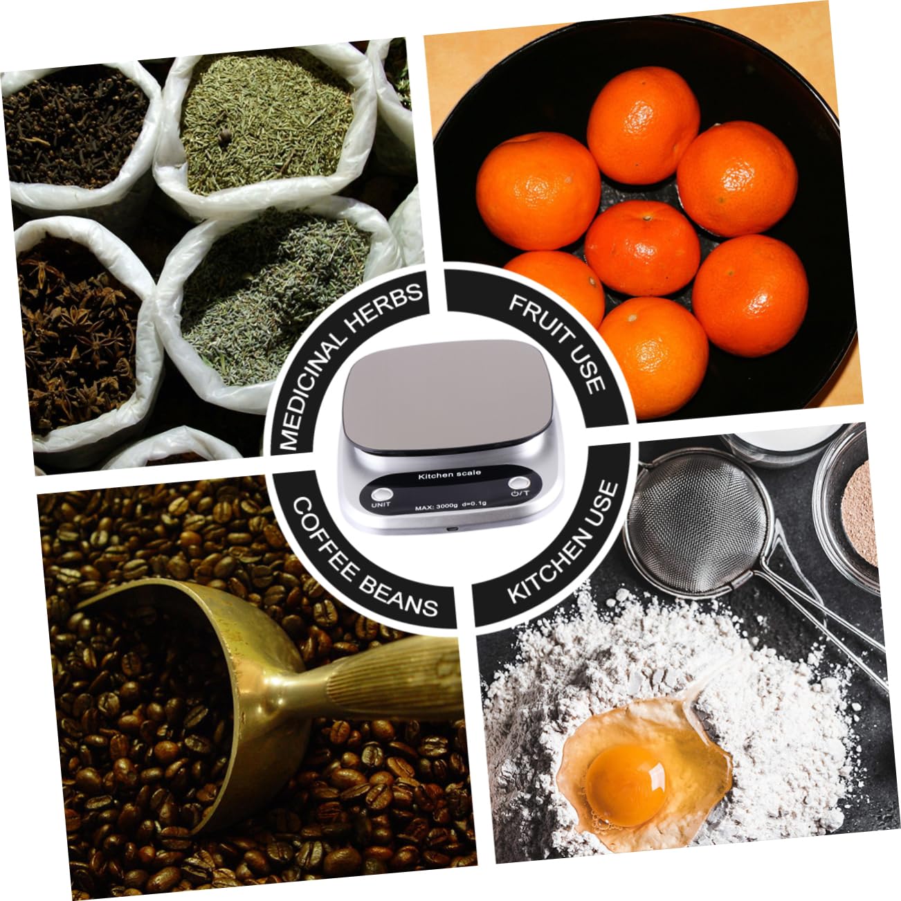 Báscula Cocina Digital Recargable De Acero Inoxidable Con Pantalla Lcd Alta Precisión Portátil Para Alimentos y Joyería Color Plateado