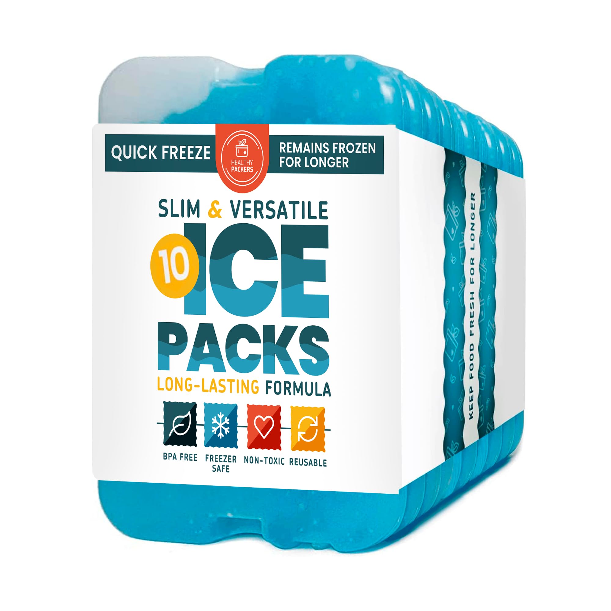 Healthy Packers Ice Packs for Lunch Boxes & Coolers - Freezer Packs - Original Cool Pack | Cooler Accessories for Beach, Camping & Fishing | Slim & Long-Lasting Reusable Ice Pack for CoolerHealthy Packers Ice Packs for Lunch Boxes & Cooler…