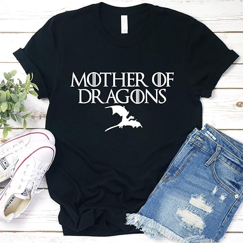 Miniatura 2 de ANRevelinCN Camisetas unisex de algodón con cuello redondo y manga corta Madre de Dragones Camisetas Juego de Tronos