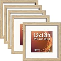 Vista 147 de VCK Paquete de 2 portarretratos de 8 x 10 pulgadas, roble natural, madera de alta gama con vidrio templado, para fotos de 5 x 7 pulgadas