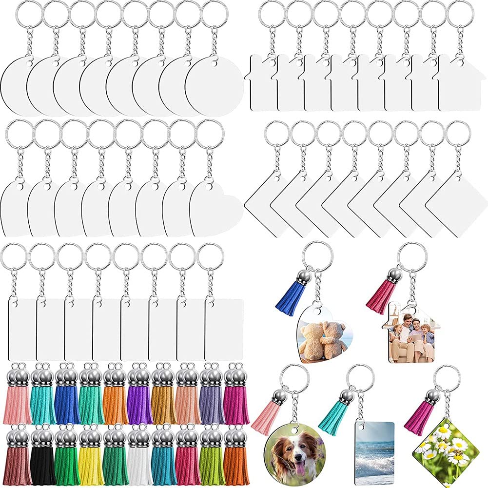 CTRLZS 160 PCS Sublimation Ornament Blanks,Sublimation Blank Keychains MDF Double-Side Sublimation Keychain Boards