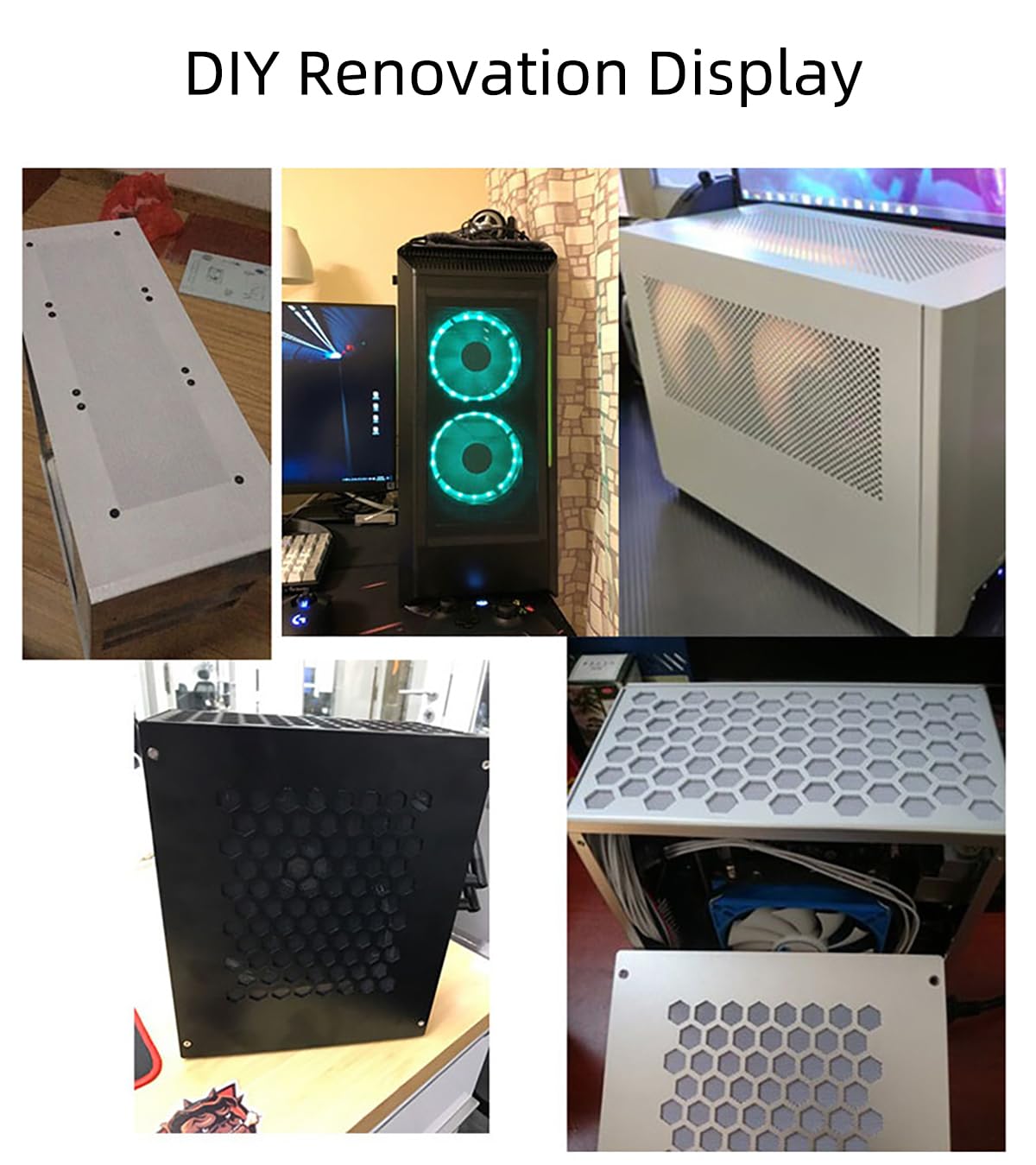 PVC Magnetic Dust Filter Sheet for PC Case Fan DIY Cut to Size Vent Cover Computer Power Supply Air Intake Mesh (Black, 50×100cm, 3.0mm Holes, 0.45mm Thickness)