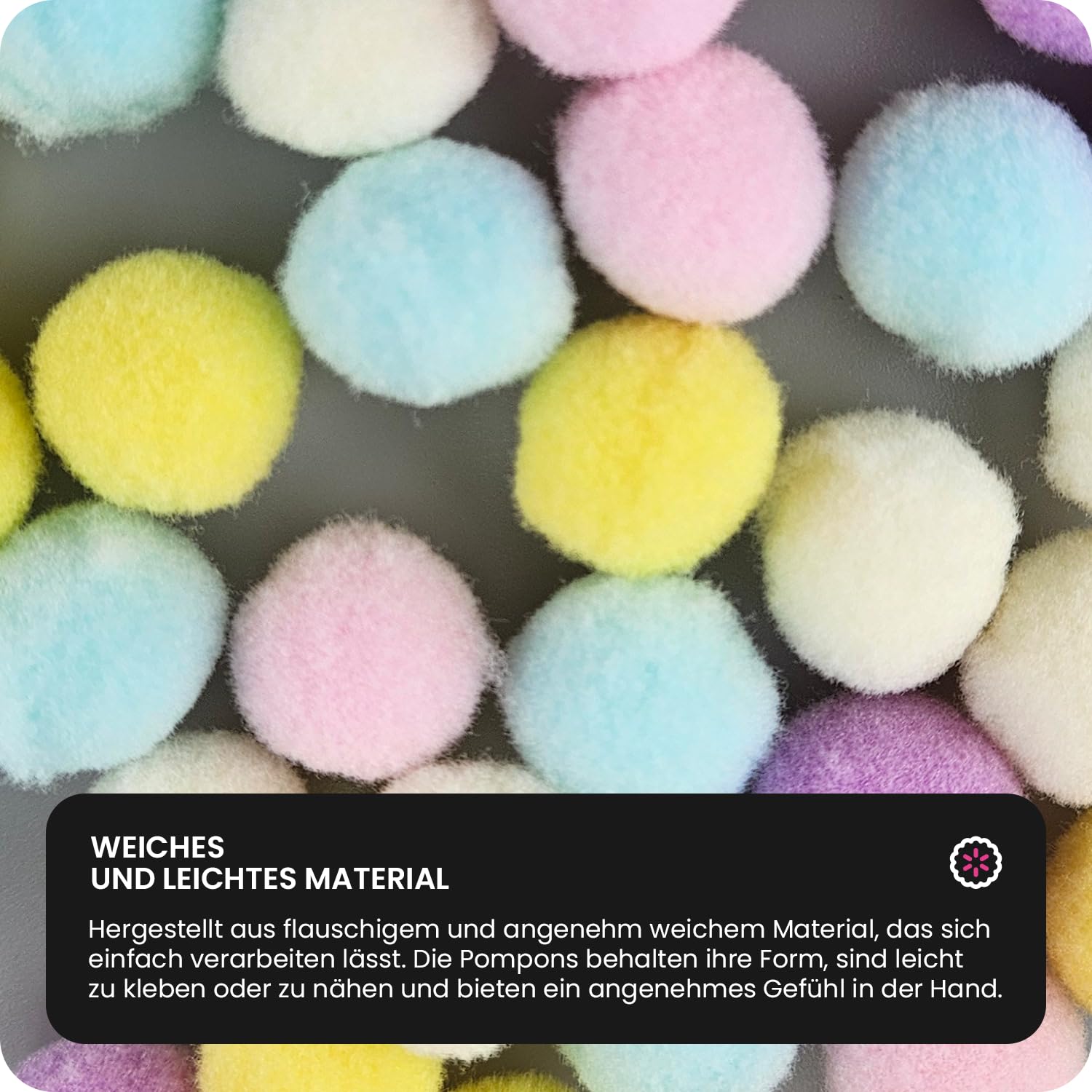 Lot De 100 Pompons Multicolores ToBeIT - 2.5cm Pour Loisirs Créatifs Et Bricolage