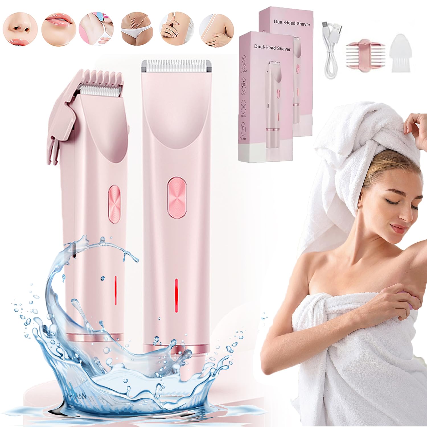 Le rasoir corporel ultime 2 en 1, rasoir 2 en 1 pour femme, imperméable, humide et sec (2)