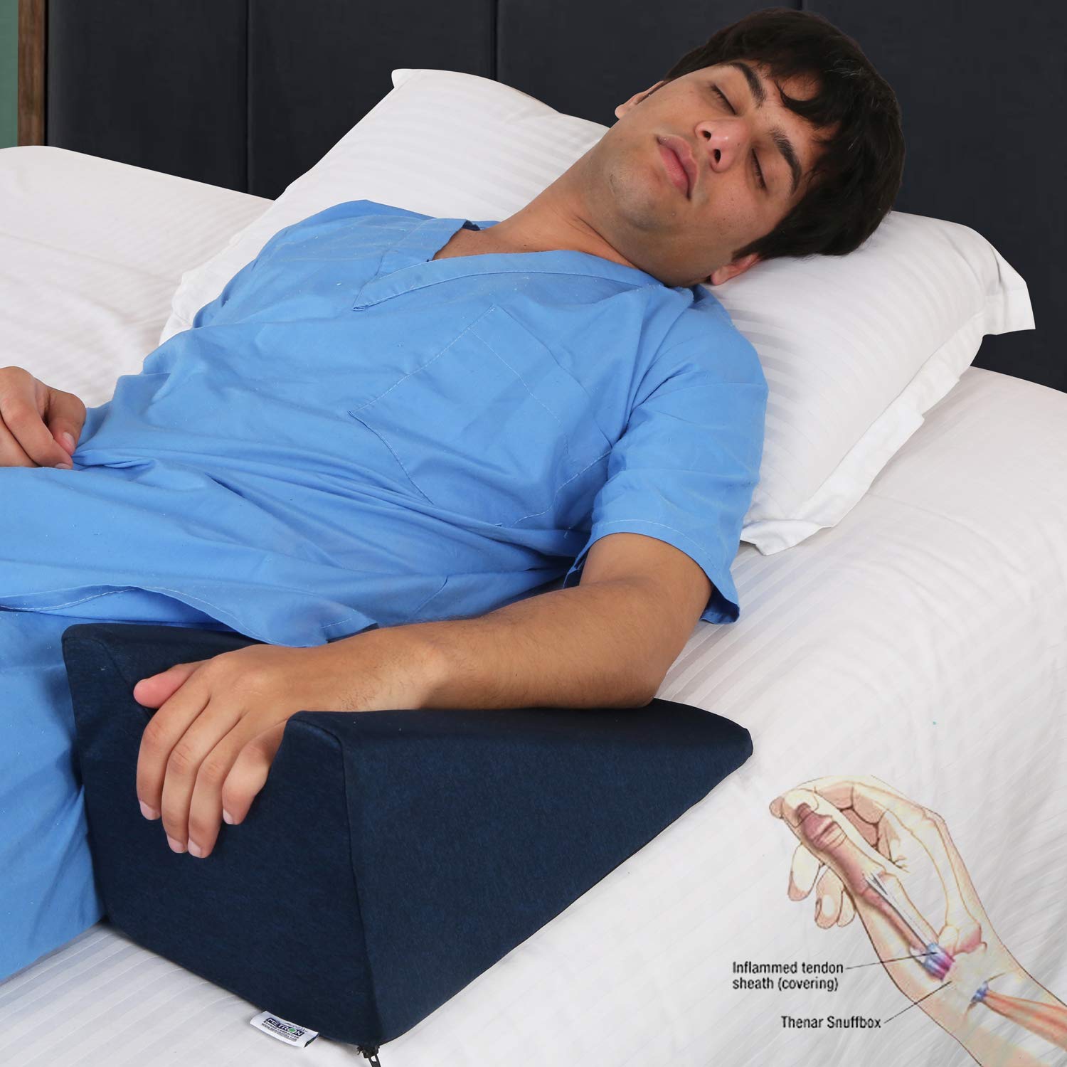 Metron Hand Arm Wrist Support Slope Elevator for Recovery & Stabilization from Swelling Edema Splinting Fabrication Stroke Recovery | Washable Cover | Dark Color | Pack of 1 Pc - Image 5 thumbnail