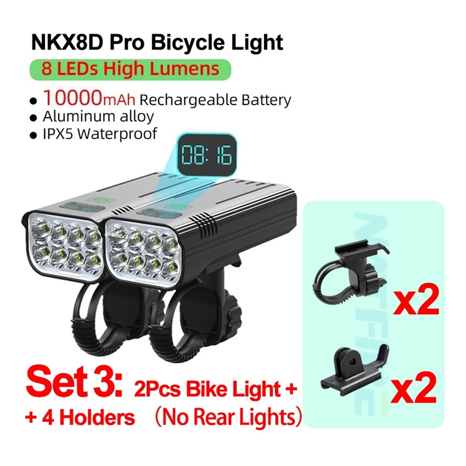 1 Juego de Luces LED potentes for Bicicleta 8/6.