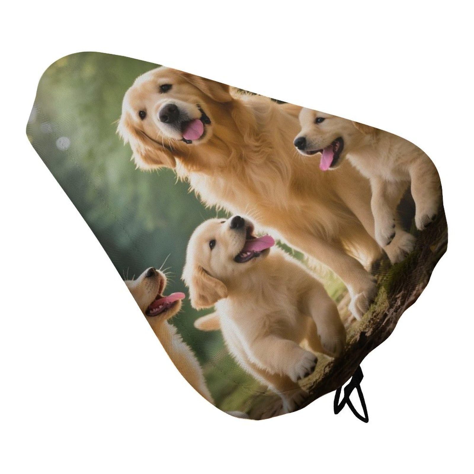 Dog Bike Seat Cover Waterproof Bicycle Seat Cover Rainproof Bike Saddle Cushion Covers Protector with Drawstring Washable Bike Saddle Cover for Women Men City/Mountain