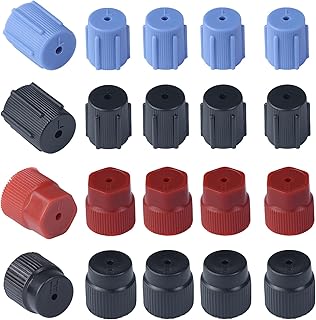 20PCS AC Service Valve Caps Kit - 13mm & 16mm High/Low Pressure Service Caps, A/C System Charging Port Seal Cover, Universal Dust Plug for Most Car Vehicle Air Conditioning Repair