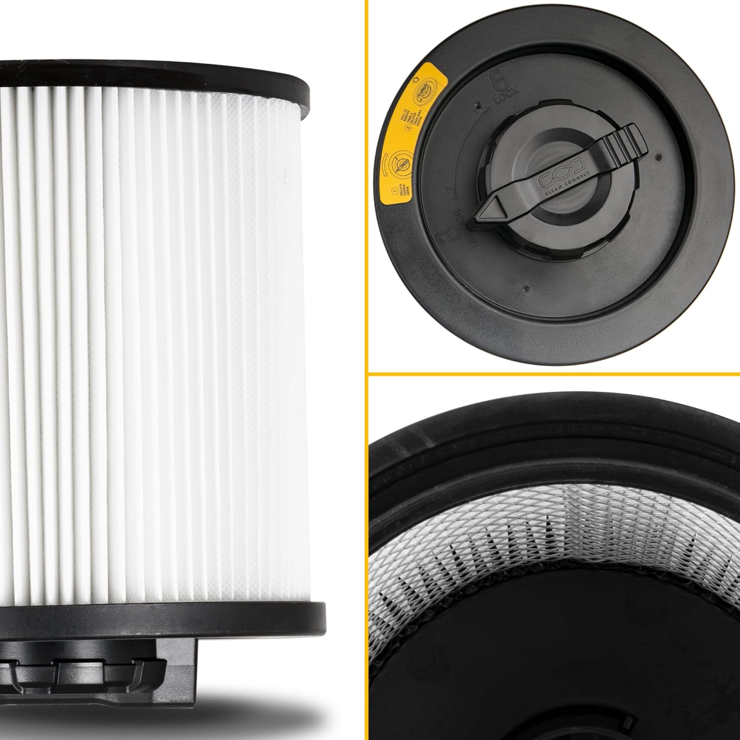 DEWALT Vacuum Filter Replacement DXVC6910, Fit for DXV06P, DXV10S, DXV09P,DXV09PA, DXV10P, DXV10PL, DXV12P, DXV16S, DXV16SA, DXV209P, DXV209PA,DXV212P,DXV212PA,DXV14P,DXV16P,DXV16PA