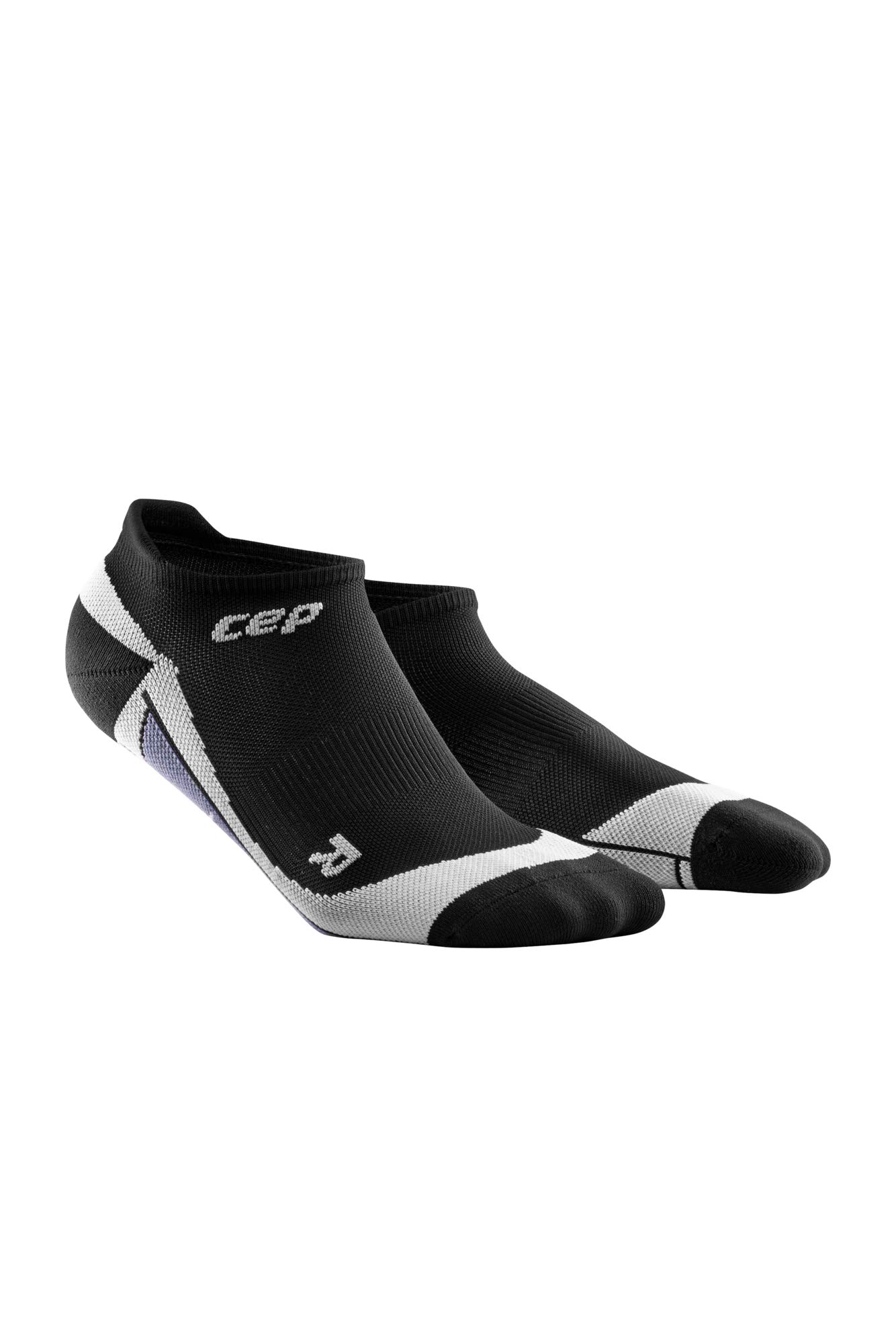 CEP - THE RUN COMPRESSION SOCKS NO SHOW for women | Extra short running socks in black with compression | Regenerating compression socks for women | Size II | S