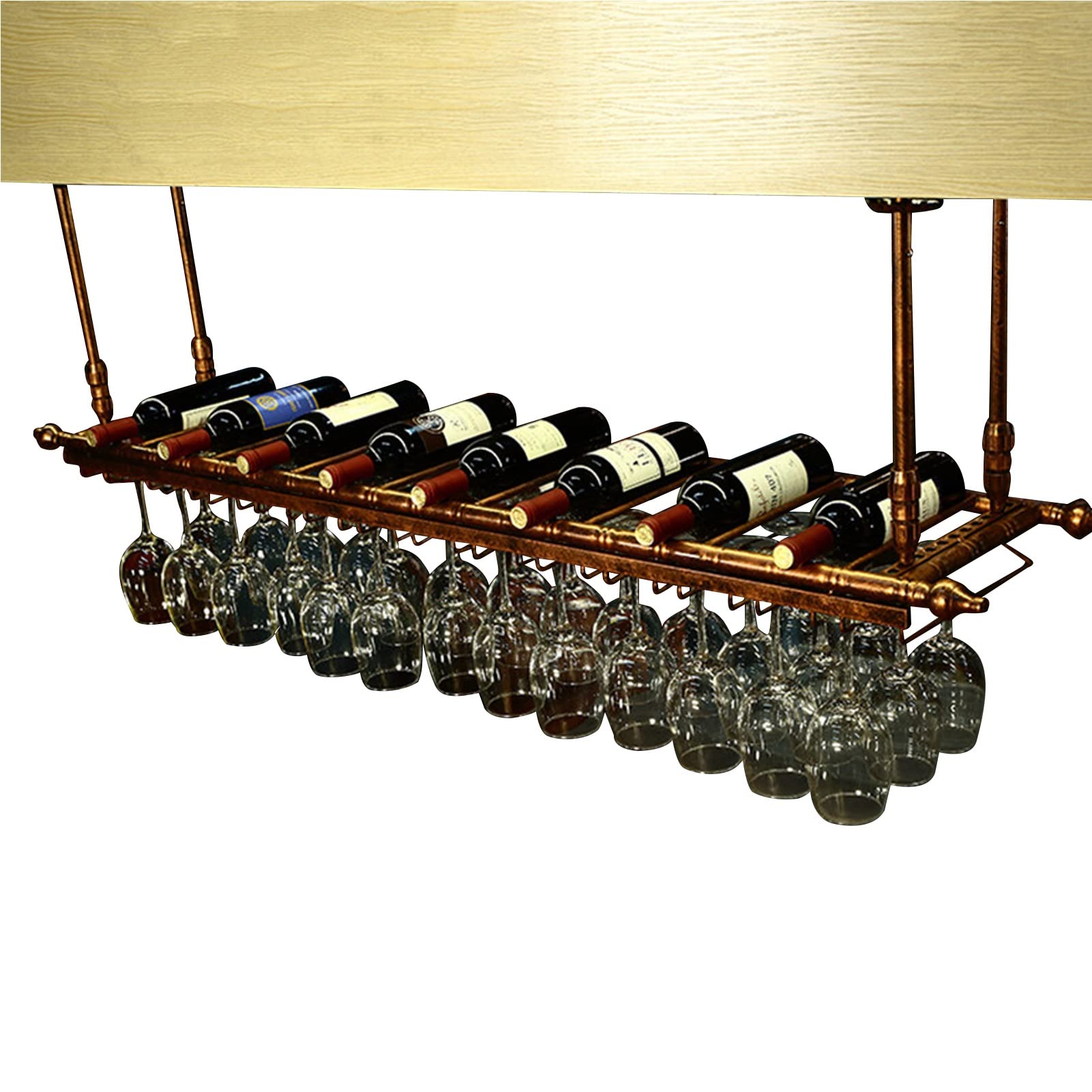 Étagères flottantes pour bar suspendues pour stocker verres et vin