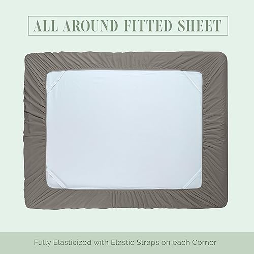 Vista 219 de Elegance Linen® - Juego de sábanas de 4 piezas, resistente a las arrugas, 1500 hilos, ultrasuaves, esquinas tipo bolsillos profundos de hasta 16
