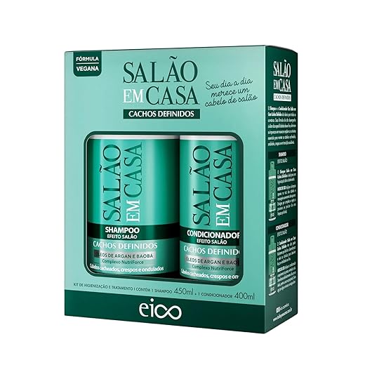 Eico Kit Salão em Casa Cachos Definidos Shampoo 450ml + Condicionador 400ml