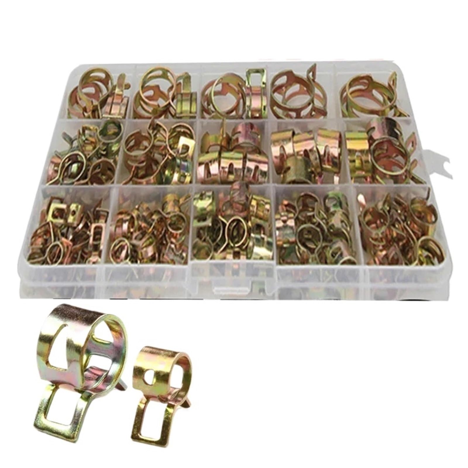 75/100/155 clips de resorte for manguera 6 a 22 mm, abrazaderas for tuberías combustible/aceite/agua(155pcs 6-22mm)