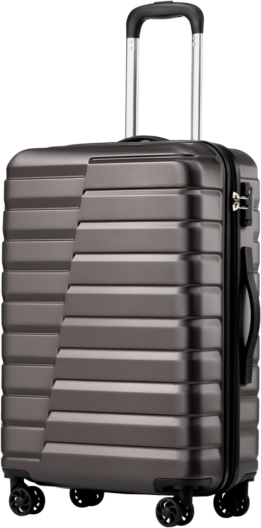 Coolife Luggage Expandable Suitcase Luggage set PC ABS TSA Lock Spinner Carry on 3 Piece Sets, gray, S(20in_carry on)