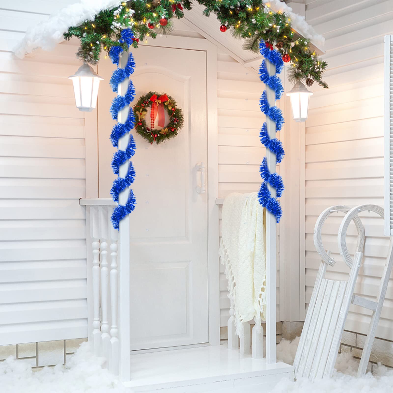 Ghirlanda Orpelli Natale 6 Pezzi Da 2m Argento - Decorazioni Per Albero, Scale E Casa, Fai Da Te - Foto 11