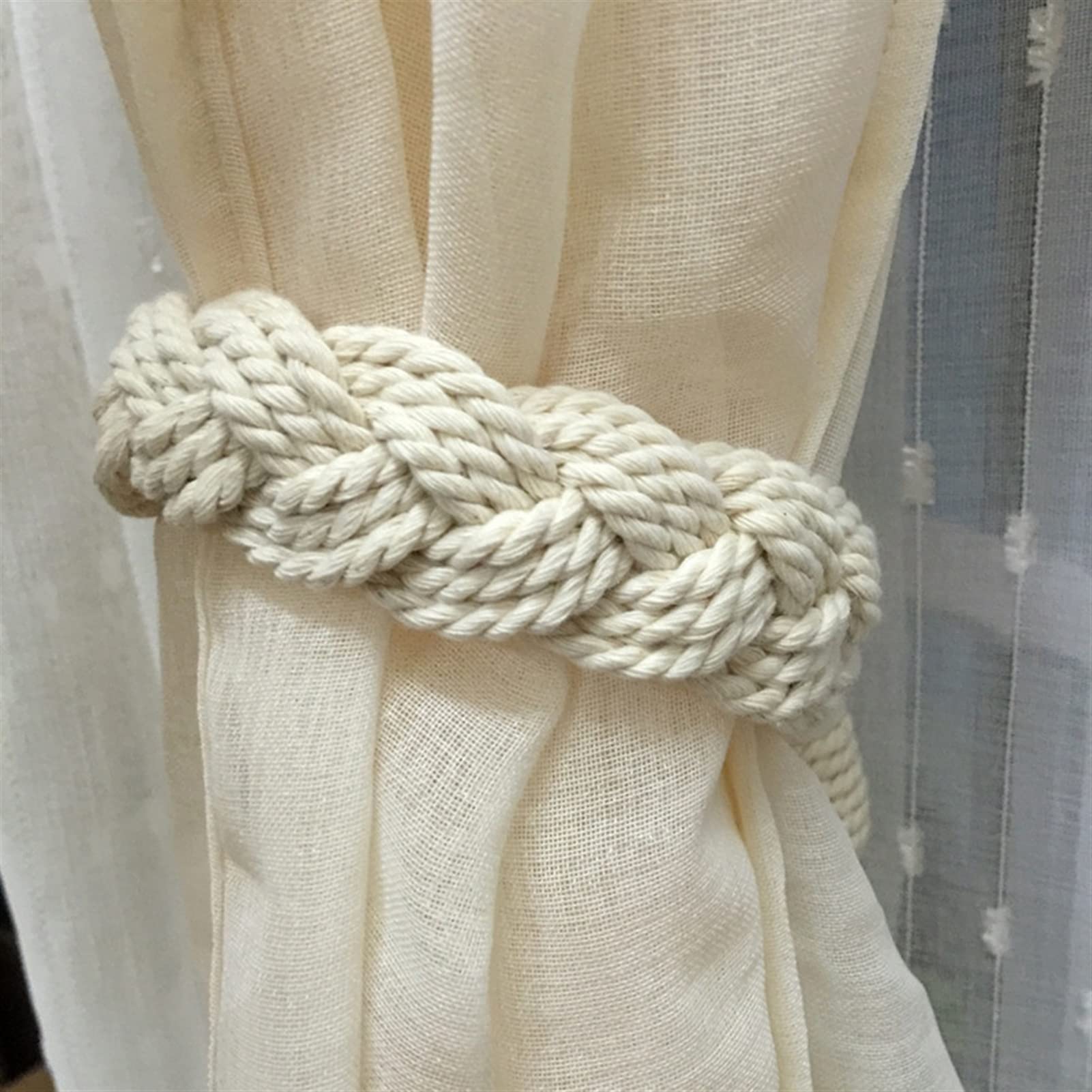 Cordones Ajustables para Cortinas, Cordones para c Paquete de 10 alzapaños for Cortinas de algodón Tejido con diseño Anudado de 25,59 Pulgadas