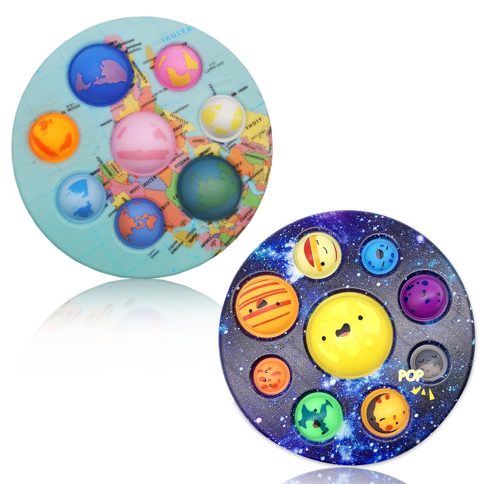 Buy Cykapu 2Pc Simple Dimple Fidget Toy Pack, Colorful Solar System
