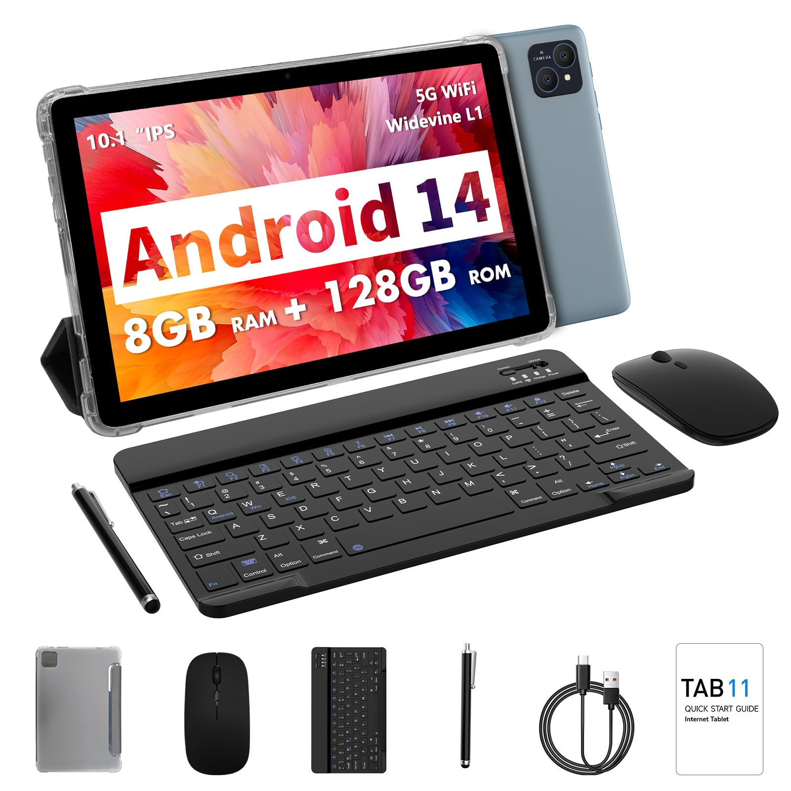 Sponsored Ad – VASOUN 10 inch Tablet Android 14,Octa Core 2.0 GHz,8GB RAM+128GB ROM (TF 1TB),5G WiFi, 8000mAh, 8MP + 2MP Dual Camera,Tablet with Keyboard Mouse Case-GREY