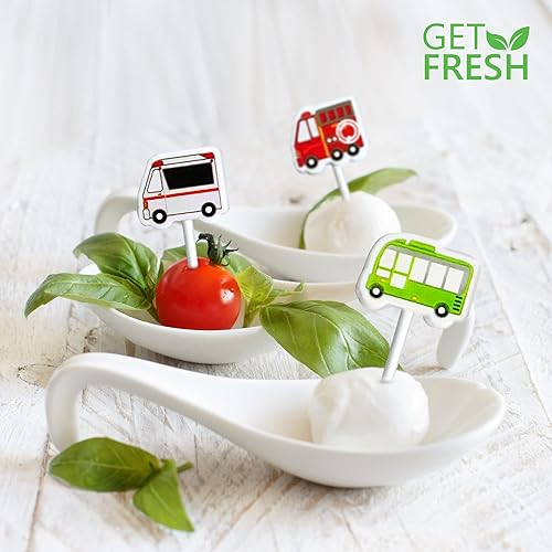 Miniatura 4 de GET FRESH Palillos de comida para niños – 18 piezas de transporte de alimentos Bento Picks Decoración de lonchera para niños y niños pequeños –