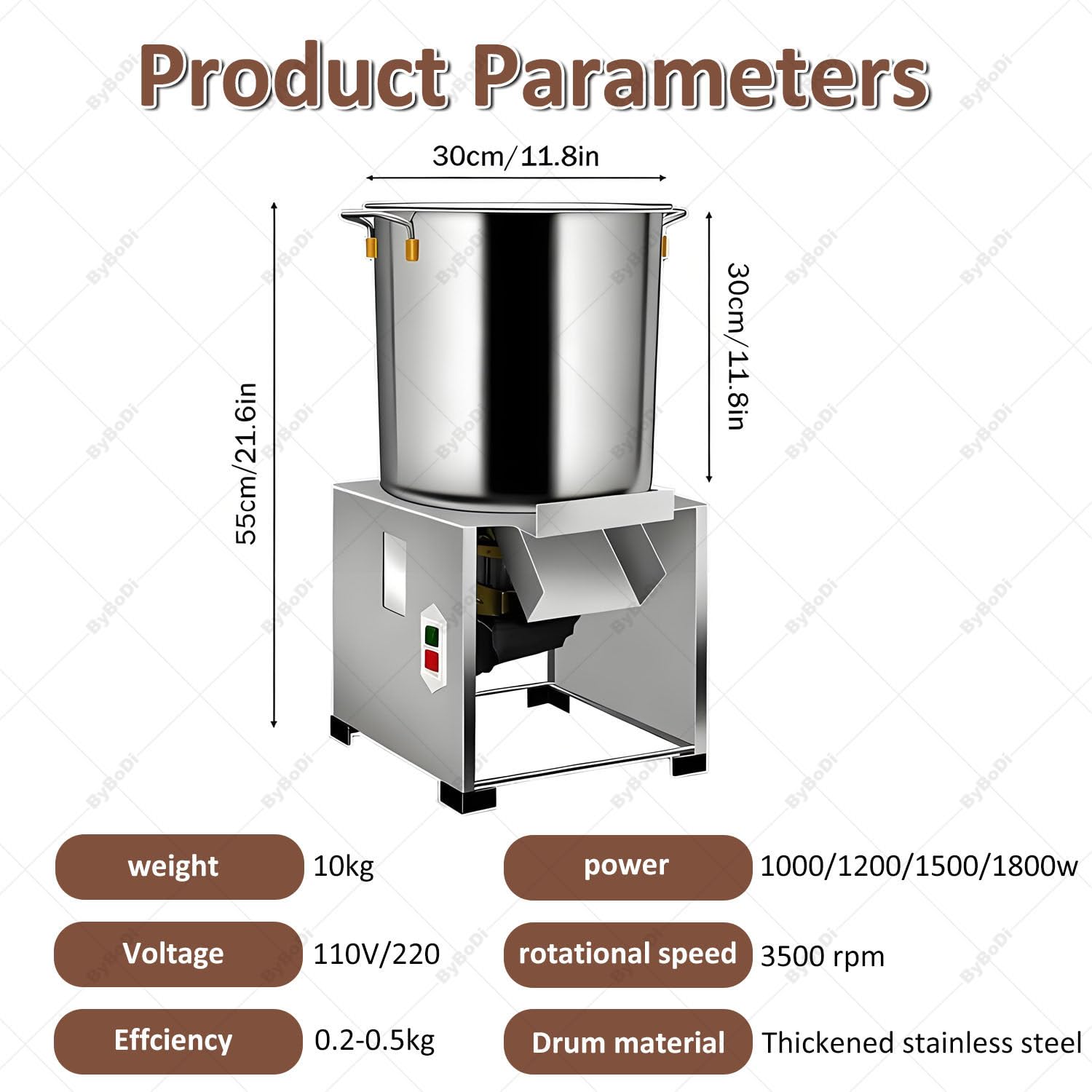 Tritatutto per Verdure Commerciale da 1800 W, Tritatutto Elettrico per Verdure, Acciaio Inossidabile Ispessito, Ingresso di Alimentazione di Grande Diametro, 120 kg/h 3500 Giri/min 220V-1800W