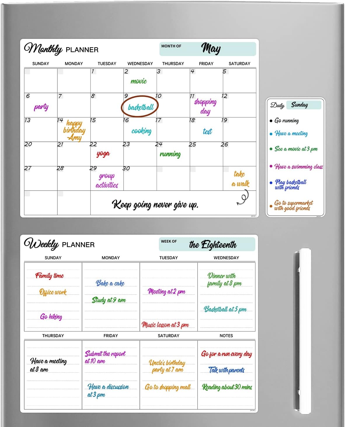 Calendar for Fridge Dry Erase Calendar Set