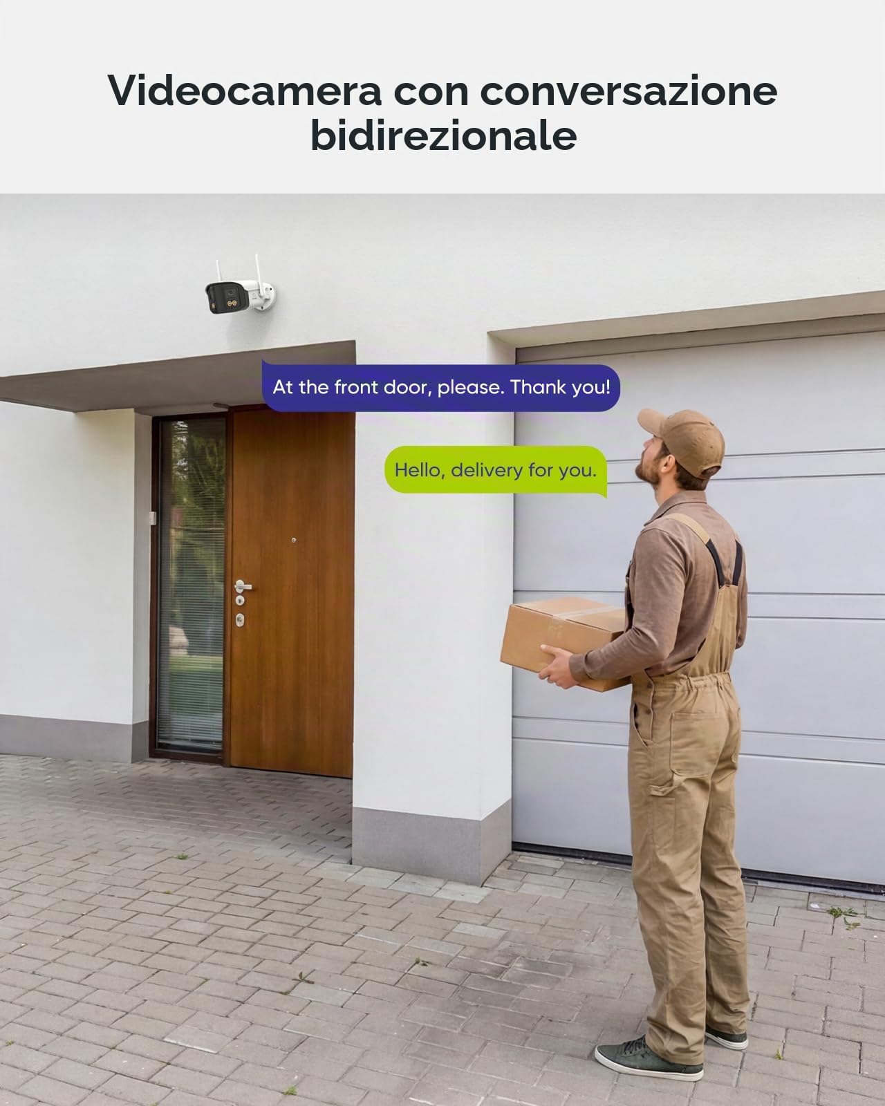 SANNCE 4MP Telecamera Wi-Fi Esterno & Interno Doppia Lente con 64GB microSD | Videocamera Sorveglianz WiFi 6 con 170 ° Grandangolare, Visione Notturna Colori, Audio a 2 Vie, Rilevamento Umana, Zoom 10X
